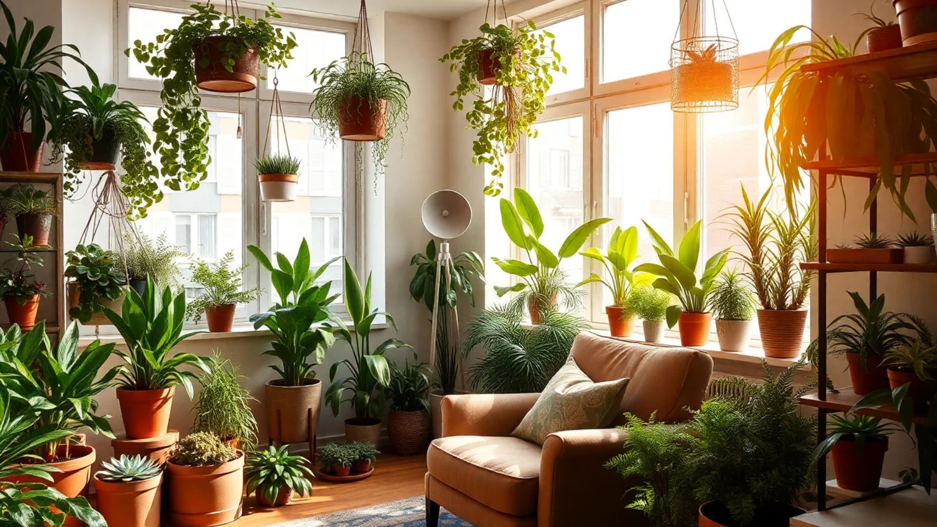 Apartments Improved With Indoor Plants Arrangement